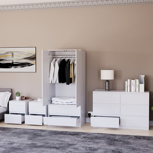 Denver Bedroom Set (2 Drawer Bedside (x2), 6 Drawer Chest, 2 Door Wardrobe) by Vida Designs