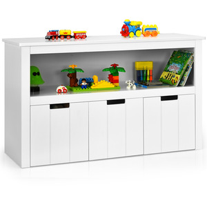 Costway 3Drawer Storage Cabinet Kids Toy Storage Cube Shelves - White by Costway