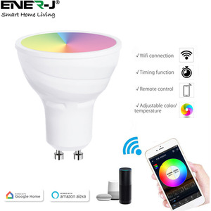 Smart WiFi GU10, 5W, RGBCCT Changing Dimmable via APP (3pc pack) - Neutral by EnerJ Smart