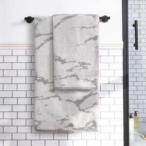 Marble Jacquard Bath Towel - Grey by OHS