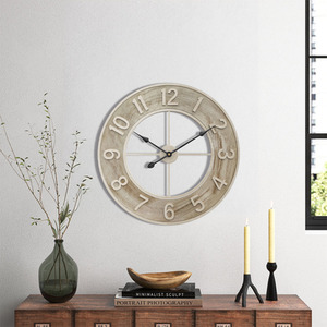 Wood Grain Round Metal Wall Clock - Wood Colour by lifeideas