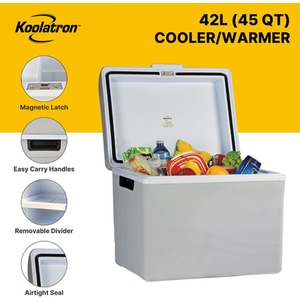 Koolatron 12V Electric Cool Box 42L Portable Cooler Warmer Camping Car Fridge - Grey by Koolatron