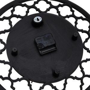 Hollow Floral Metal Wall Clock - Brown by Livingandhome