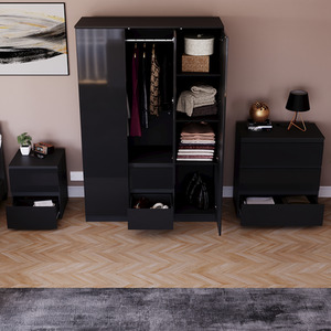 Vida Designs Glinton 3 Piece FSC Bedroom Set - Black by Vida Designs