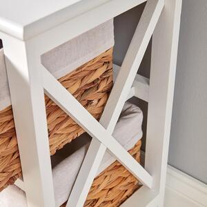 Home Source Dartmouth 4 Wicker Basket Drawer Chest Storage Unit - White by Home Source