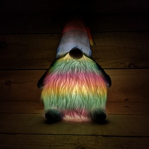 Battery Operated Lit Christmas Rainbow Gonk - Rainbow / 50cm Rainbow Gonk - Sitting by Samuel Alexander