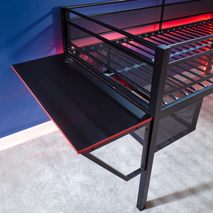 X Rocker Sanctum Mid Sleeper Bed and Desk - Black by X Rocker