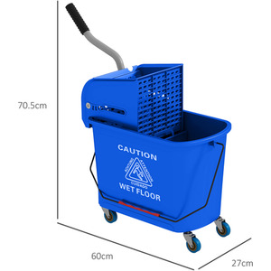 HOMCOM Mop Bucket with Wringer Wheels by HOMCOM