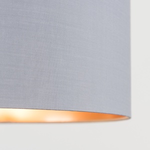Reni Large Grey And Copper Ceiling Pendant Shade - Grey by ValueLights