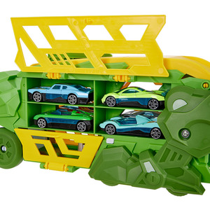 Dinosaur Toy Truck Set - Green and Yellow by komore