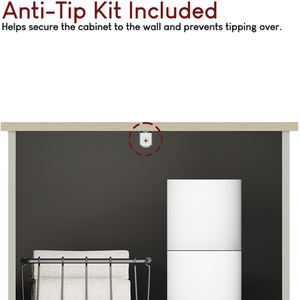 Priano 1 Door 2 Shelf Tall Cabinet - Grey by Vida Designs