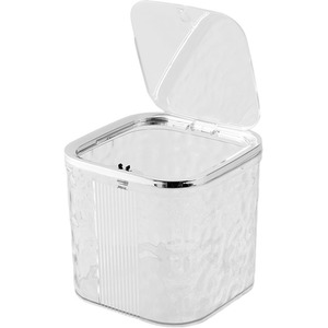 Crystal-Clear Mini Desktop Rubbish Bin - White by komore