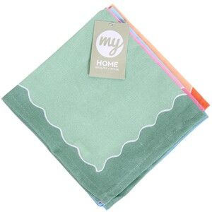 Pack of 4 Wave Edge Napkins - Multicolour