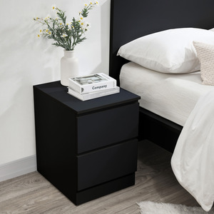 3 Piece Furniture Set Chest of Drawers Bedside Tables Birlea Oslo - Black by Birlea