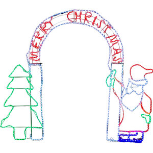 Santa With Tree LED Christmas Archway Rope Light - Red by Samuel Alexander