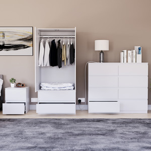 Denver Bedroom Set (2 Drawer Bedside, 8 Drawer Chest, 2 Door 2 Drawer Wardrobe) by Vida Designs