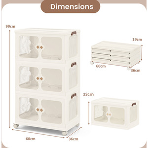 159L Storage Bins with Lid - White by Costway