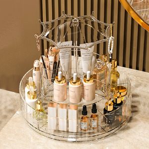 Umbrella-Shaped Acrylic Swivel Makeup Organiser - Transparent by komore