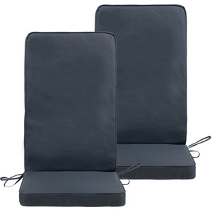 Icon Indoor Outdoor Chair Cushion with High Back - Charcoal Grey / 2 by Icon