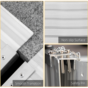 HOMCOM 3ft Aluminium Folding Wheelchair Ramp And Mobility Suitcase - Silver by HOMCOM