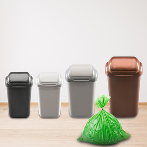 Waste Bin with Secure Lid 15-30-50L - White / 15l by Home Centre