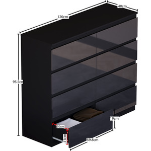 Vida Designs Glinton 3 Piece FSC Certified Bedroom Set - Black by Vida Designs