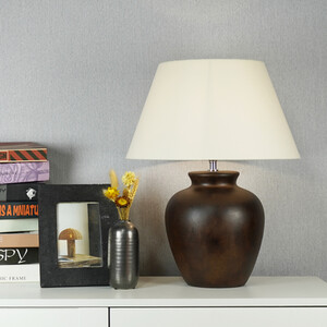 Elmsley Table Lamp - Brown and White