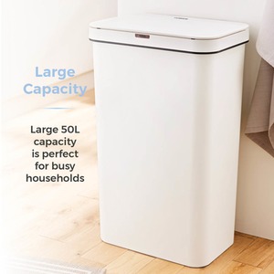 50L Rectangular Sensor Bin - White by Tower