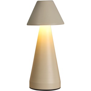 Rechargeable Cream Cone Table Lamp - Cream by Lighting Collection