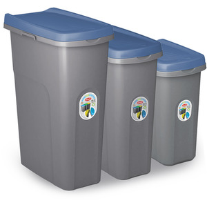 Slim Lift Top Kitchen Recycling Waste Bin - Blue / 40l by Home Centre