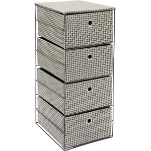 JVL Silva 4 Drawer Wide Fabric Storage Tower, Grey - Grey by JVL