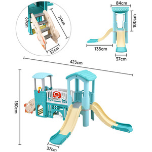 Toddlers Slide and Climber with Balls and Ring Toss - Light Blue by Livingandhome