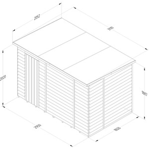 4LIFE Pent Shed 10x6 - Without Base / 0 / 1 / No Installation by Forest Garden