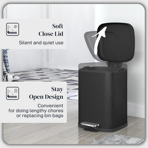 HOMCOM Kitchen Pedal Bin Fingerprint Proof by HOMCOM