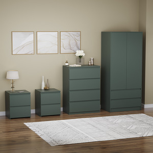 Denver Bedroom Set (2 Drawer Bedside (x2), 4 Drawer Chest, 2 Door Wardrobe) by Vida Designs