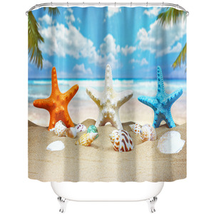 Starfish Printing Shower Curtain