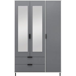 Madrid 3 Door Wardrobe Bedroom Set - Grey by Seconique