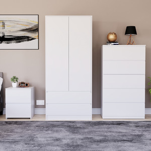 Denver Bedroom Set (2 Drawer Bedside, 5 Drawer Chest, 2 Door 2 Drawer Wardrobe) by Vida Designs