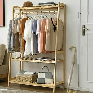 Clothes Storage Organiser Rack and Shelves - Bamboo by Wyld and Coco