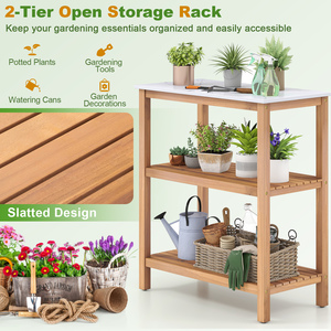 Garden Potting Work Table - Natural by Costway