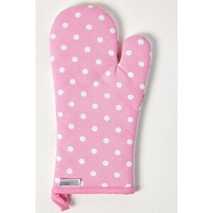 Birds and Flowers Pink Cotton Oven Glove - Pink by Homescapes