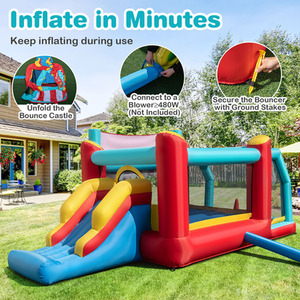 5-in-1 Ice Cream Jumping Castle - Red by Costway