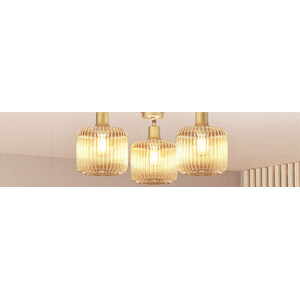 Micah 3 Light Ceiling Fitting - Champagne and Gold