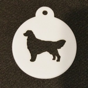 Dog Themed Coffee Stencil - White / Golden Retriever by Pet Mirrors