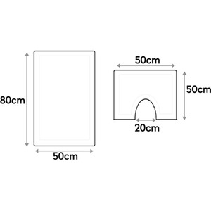 Bath Mats Set Rubber Backing - Black by Roseley