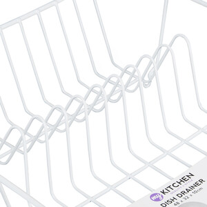 White Metal Wire Dish Drainer - White by My Kitchen