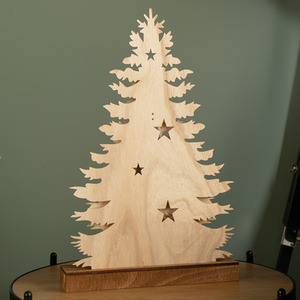 Light up Christmas Tree with Deer and LEDs - Brown by Samuel Alexander