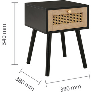 Wooden 4 Piece Furniture Set Wardrobe Chest of Drawers Bedsides Birlea - Black by Birlea