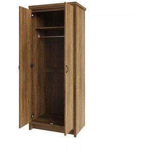 Oak 3 Piece Set 2 Door Wardrobe 4 Drawer Cabinet Bedside Table - Brown by Wyld and Coco