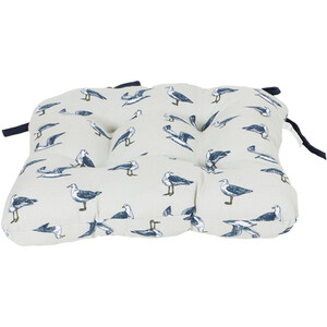 Seagull Seat Pad with Navy Trim - Blue